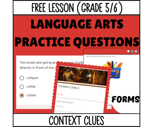 Context Clues Sample Lesson - Vocabulary Grade 5-6 (Forms)