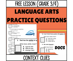 Context Clues Sample - Vocabulary Grade 3-4 (Docs)