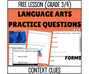 Context Clues Sample - Vocabulary Grade 3-4 (Forms)