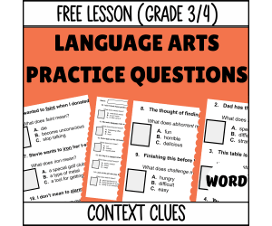 Context Clues Sample - Vocabulary Grade 3-4 (Word)
