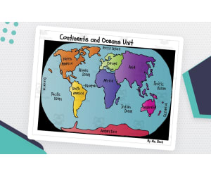 Continents and Oceans Map Lesson with Song and Facts