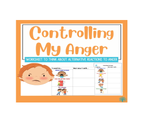 Controlling My Anger Worksheet