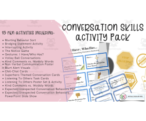 Conversation Skills Activity Pack