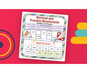 Fractions to Decimals – Number Line Cut & Paste