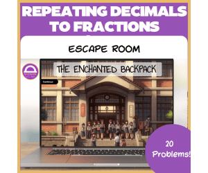 Converting Repeating Decimals to Fractions Digital Escape Room