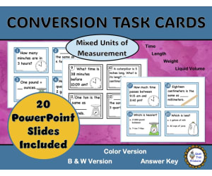 Converting Units of Measurement Task Cards and Power Point Slides