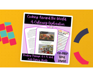 Cooking Around the World Reading Passage, Q & A, Note-Taking Sheets