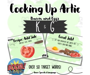 Cooking Up Artic K and G, Boom Cards Speech Therapy, Fronting