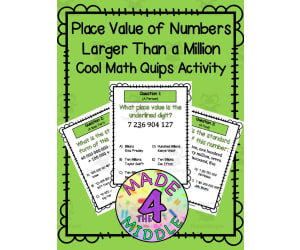 Cool Math Quips Activity: Place Value of Numbers Larger Than a Million