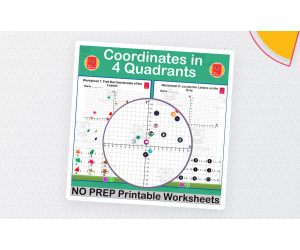 Coordinates in 4 Quadrants – Plotting Worksheet Set