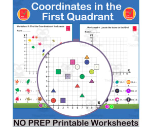 Coordinates in the 1st Quadrant - Plotting &  Finding Points