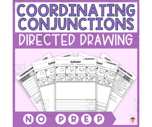 Coordinating Conjunctions - Zoo Animals Directed Drawing