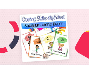 Coping Skills Alphabet Posters | Counseling Decor Feelings Posters
