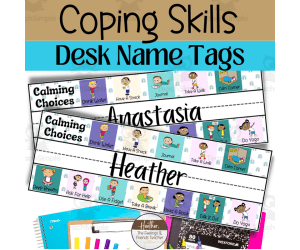 Coping Skills SEL Themed Desk Name Tags