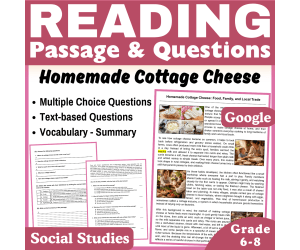 Cottage Cheese: Social Studies Reading Comprehension Passage (Docs)