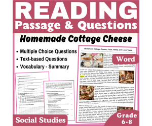 Cottage Cheese: Social Studies Reading Comprehension Passage (Word)