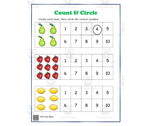 Count & Circle Math Worksheet