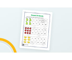 Count and Circle Numbers 1–20 – 4 Worksheets