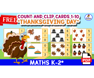 COUNT AND CLIP 1 to 10 - THANKSGIVING DAY
