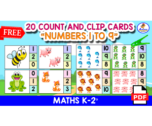 COUNT AND CLIP Animals | Numbers 1 to 9