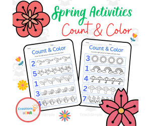 Count and Color Spring Printables for Preschoolers.