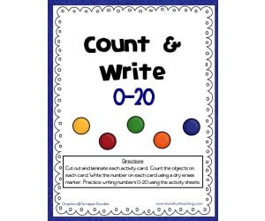 Count and Write 0-20 Activity