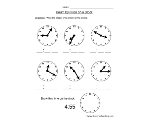 Count by Fives Worksheet