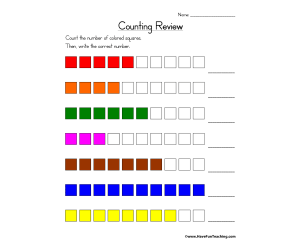 Counting Blocks Review Worksheet