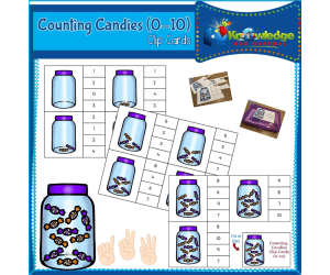 Counting Candies Clip Cards (0-10) - EBOOK
