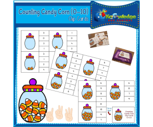 Counting Candy Corn Clip Cards (0-10) - EBOOK