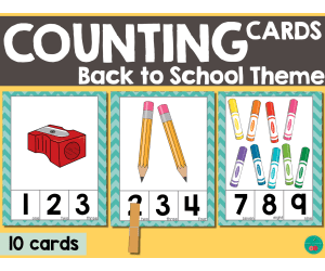 Counting Cards Back to School Theme