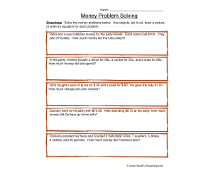 Counting Coins Problem Solving Worksheet