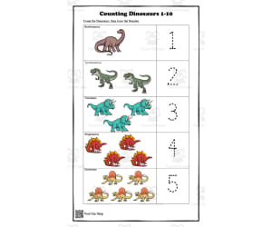Counting Dinosaurs 1-10 Printable