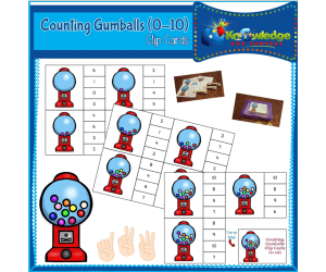 Counting Gumballs Clip Cards (0-10) - EBOOK