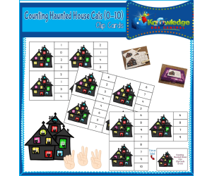 Counting Haunted House Cats Clip Cards (0-10) - EBOOK