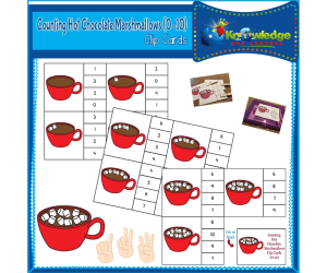 Counting Hot Chocolate Marshmallows Clip Cards (0-10) - EBOOK