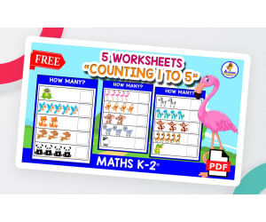 Numbers 1–5 Counting Worksheets for Pre-K and Kindergarten
