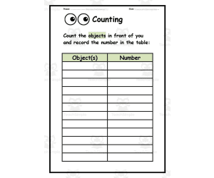 Counting Objects Math Activity