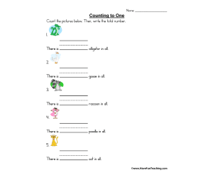 Counting Pictures 1-12 Worksheets