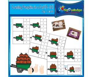 Counting Pumpkins in a Cart Clip Cards (0-10) - EBOOK