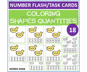 COUNTING SHAPES COLORING TASK CARDS 18