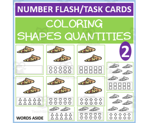 COUNTING SHAPES COLORING TASK CARDS 2