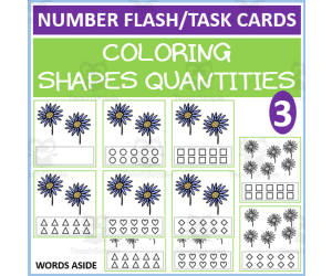 COUNTING SHAPES COLORING TASK CARDS 3