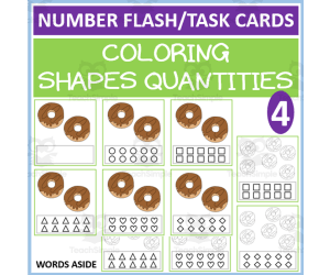 COUNTING SHAPES COLORING TASK CARDS 4