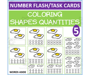 COUNTING SHAPES COLORING TASK CARDS 5