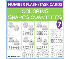 COUNTING SHAPES COLORING TASK CARDS 7