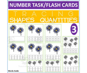 COUNTING SHAPES TRACING TASK CARDS 3