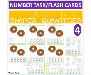 COUNTING SHAPES TRACING TASK CARDS 4