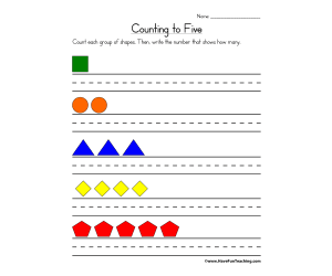 Counting To Five Worksheet