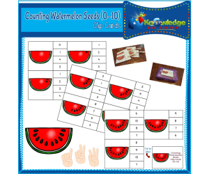Counting Watermelon Seeds Clip Cards (0-10) - EBOOK